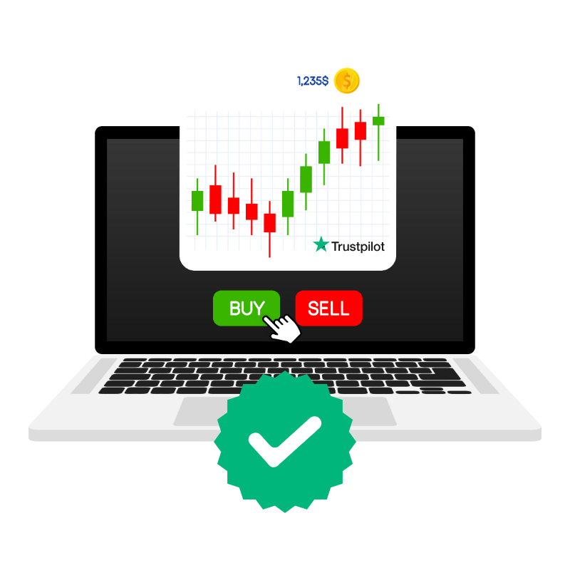 Trading chart on laptop